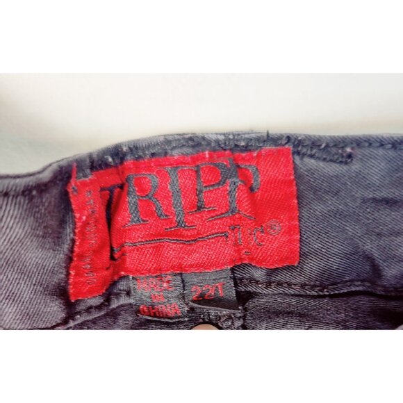 TRIPP NYC Jeans 22T Black Straight Stretch Skull Hardware Goth Punk Grunge - Picture 2 of 5